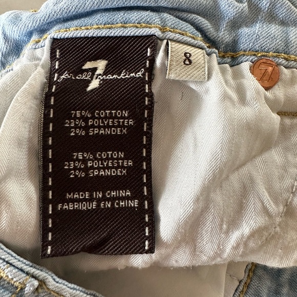 7 For All Mankind Big Girls' The Skinny Jeans Size 8 - Picture 8 of 10